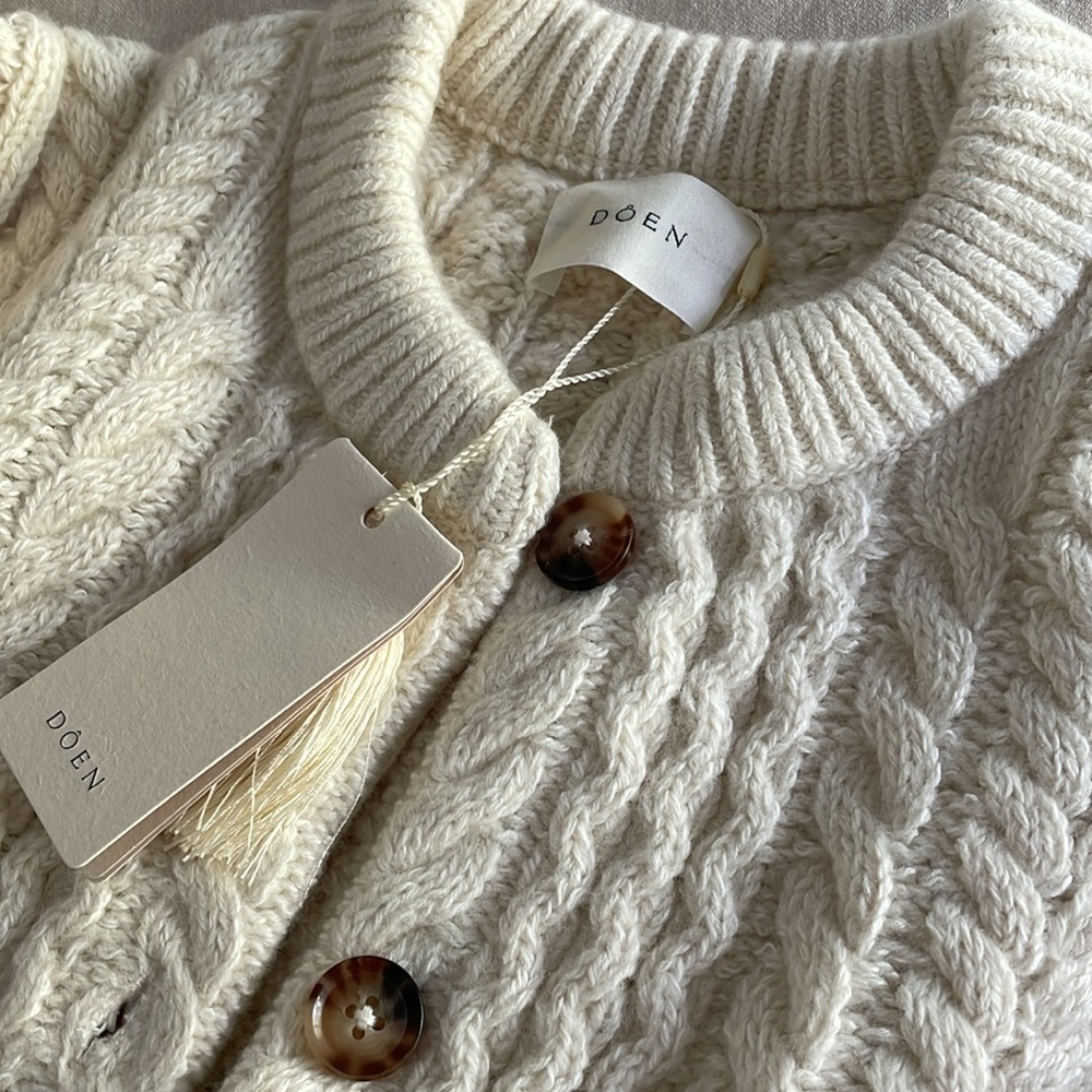 DOEN Mercina Cardigan in Ivory. Size XS. - Picture 3 of 8